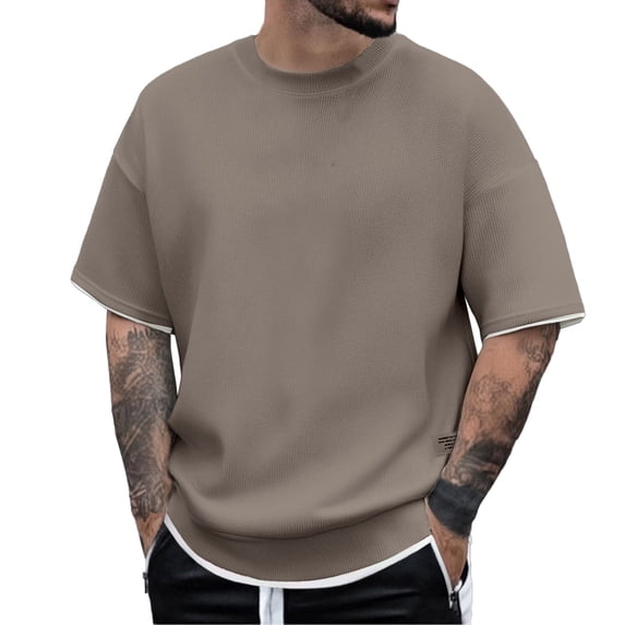 CONZONE Mens T-Shirts Short Sleeve T Shirts for Men Casual Crew Neck Solid Color Lightweight Tees Soft Cozy Athletic Tops