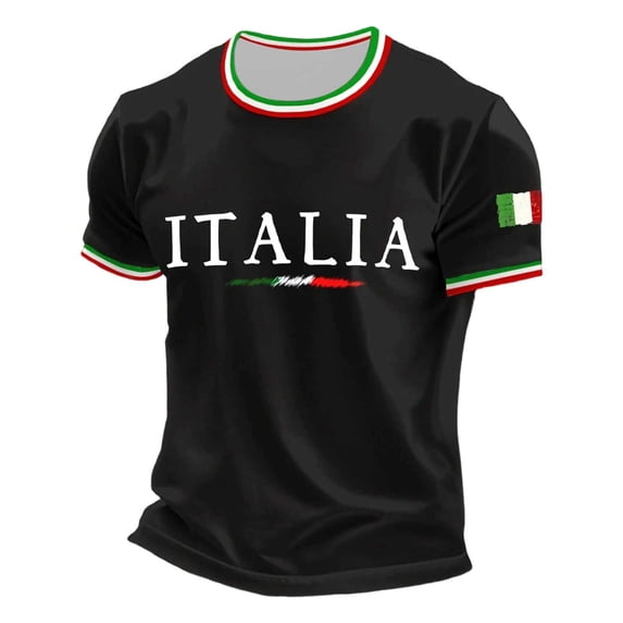 CONZONE Mens T-Shirts Short Sleeve T Shirts for Men Crew Neck Italy Day Graphic Casual Summer Tee Tops