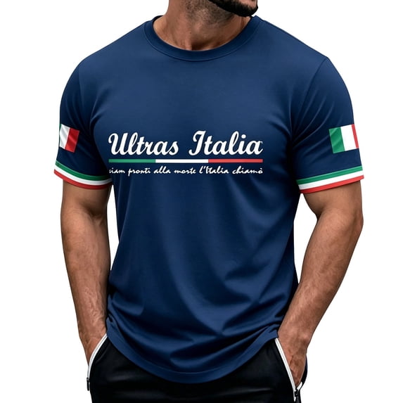 CONZONE Mens T-Shirts Short Sleeve T Shirts for Men Crew Neck Italy Liberation Day Graphic Casual Summer Tee Tops