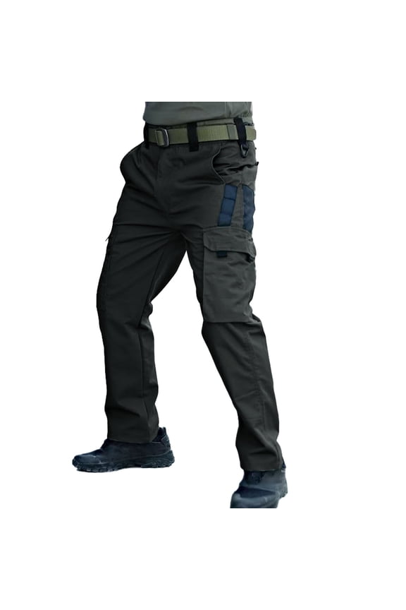 Mens Tactical Cargo Pants Casual Solid Color Elastic Waist Cargo Pants for Men Lightweight Relaxed Fit Outdoor Athletic Trousers With Pockets
