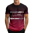 thumbnail image 1 of CONZONE Mens Tshirts Short Sleeve T-Shirts for Men Crew Neck Gradient Color Letter Graphic Casual Summer Tee Tops, 1 of 4