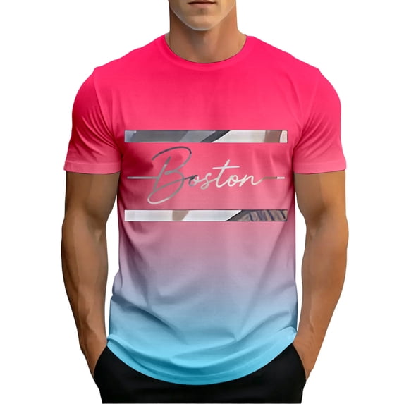 CONZONE Mens Tshirts Short Sleeve T-Shirts for Men Crew Neck Gradient ...