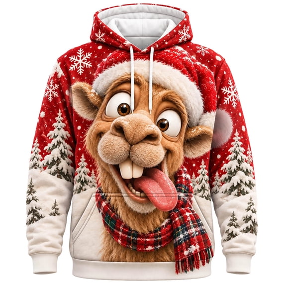 CONZONE Mens Christmas Hoodies Long Sleeve Pullover Hoodie for Men Cute ...