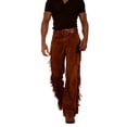 thumbnail image 1 of CONZONE Mens Western Cowboy Pants Wide Leg Tassel Suede Pants for Men Trendy Elastic Waist Funny Stage Performance Pant With Pockets, 1 of 7