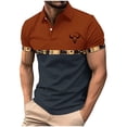 thumbnail image 1 of CONZONE Mens Western Cowboy Polo Shirt Short Sleeve Casual Polo Shirts For Men Graphic Collared Cozy Summer Golf Shirts, 1 of 5