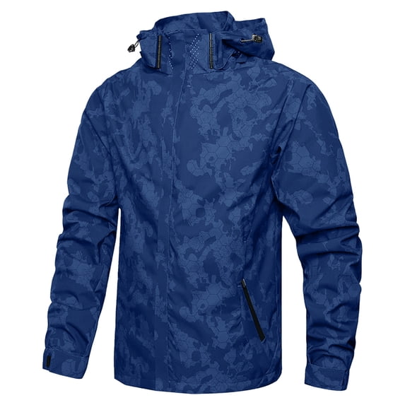 CONZONE Mens Windbreaker Hooded Jacket Full Zip Up Jacket for Men Lightweight Camouflage Fall Jackets With Pockets