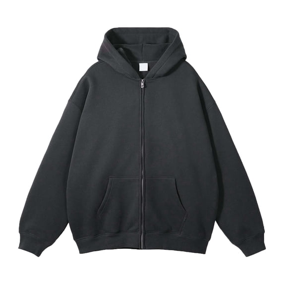 CONZONE Mens Winter Fleeced Hoodies Long Sleeve Pullover Hoodie for Men Zip Up Solid Thermal Hooded Sweatshirts With Pocket