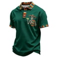 thumbnail image 1 of CONZONE Mexican Men's Cinco De Mayo Polo Shirt Short Sleeve Casual Polo Shirts For Men Skeleton Embroidery Collared Mexico May 5Th Golf Shirts, 1 of 3