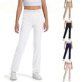 thumbnail image 1 of CONZONE Pants For Big Girls Straight Leg Elastic Waist Girls Pants With Pockets Modern Fit Casual Fall School Trousers For Girls Size 9-10 Years White, 1 of 6