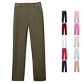 thumbnail image 1 of CONZONE School Uniform Pants For Big Girls Straight Leg High Waist Girls Pants With Pockets Relaxed Fit Casual Fall Trousers For Girls Size 14-15 Years Army Green, 1 of 1