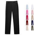 thumbnail image 1 of CONZONE School Uniform Pants For Big Girls Straight Leg High Waist Girls Pants With Pockets Relaxed Fit Casual Fall Trousers For Girls Size 15-16 Years Black, 1 of 7