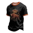 thumbnail image 1 of CONZONE Spain Bull Fighting Day Mens T-Shirts Short Sleeve T Shirts For Men Crew Neck Graphic Casual Summer Tee Tops, 1 of 3