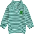 thumbnail image 1 of CONZONE St. Patrick'S Day Toddler Baby Boys Polo Shirts Green Clover Graphic Long Sleeve Buttons Tee Shirt for Boys Lapel Lightweight Loose Fit Kids Spring Summer Tops, 1 of 4