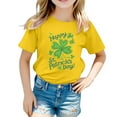thumbnail image 1 of CONZONE St. Patrick'S Day Toddler Baby Girls Short Sleeve T Shirts Fashion Clover Graphic Tee Shirt for Infant Girls Crew Neck Soft Loose Childrens Spring Tops, 1 of 4