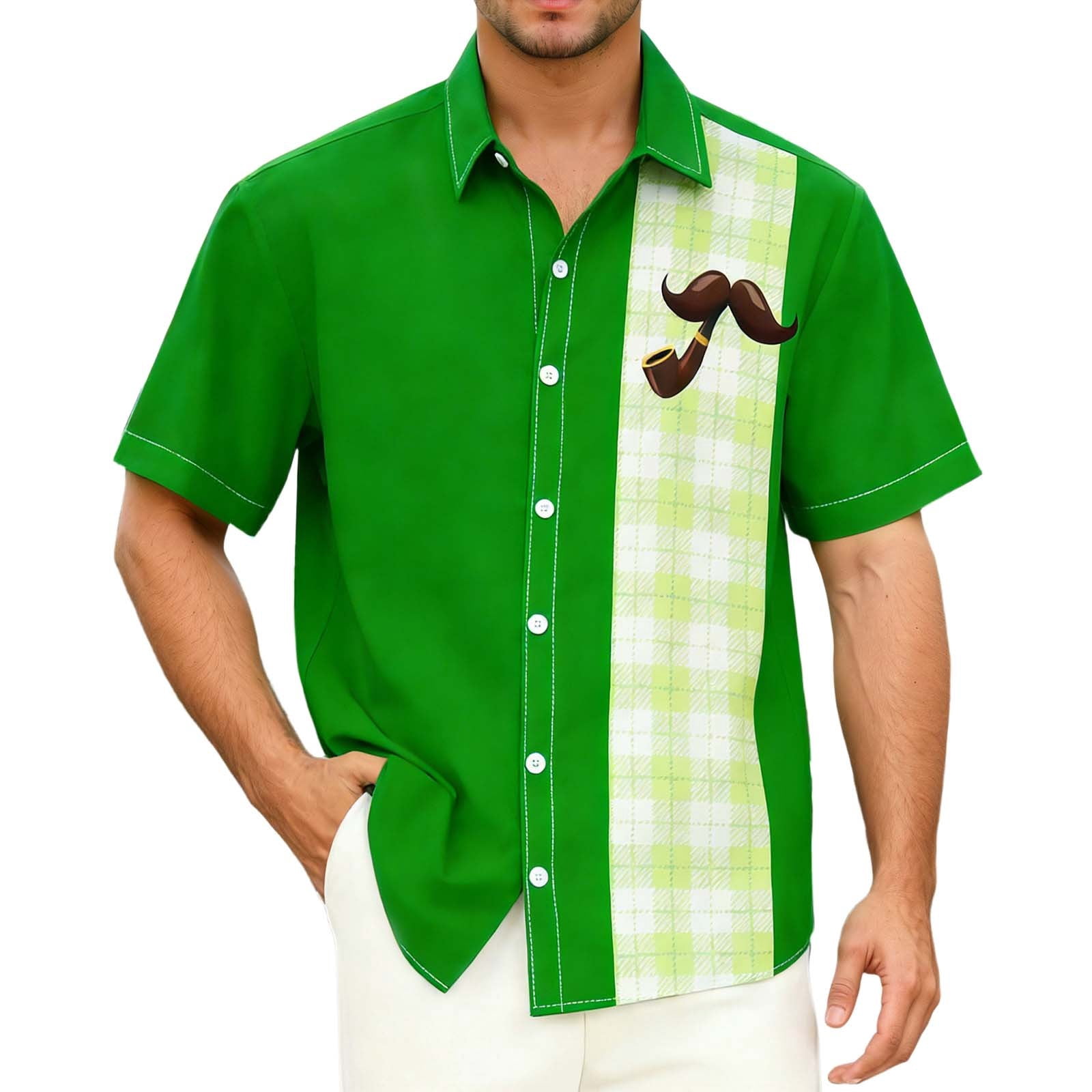 CONZONE St. Patrick's Day Mens Buttons Down Shirts Short Sleeve Shirts ...