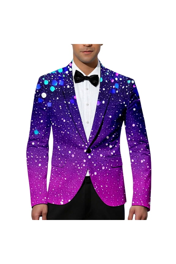 Suit Jacket for Men Casual Men's Blazer Solid Color One Button Elegant Slim Fit Dress Jacket for Performance,Prom,Wedding