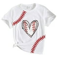 thumbnail image 1 of CONZONE Summer Tops For Girls Short Sleeve Baseball Print Tshirts For Girls Crew Neck Soft Children Tees Size 8-9 Years Pink, 1 of 6