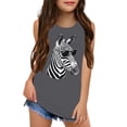 thumbnail image 1 of CONZONE Summer Tops For Girls Sleeveless Animal Graphic Tshirts For Girls Crew Neck Soft Toddler Tees Size 6-7 Years Dark Gray, 1 of 3
