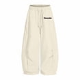 thumbnail image 1 of CONZONE Sweatpants for Little Girls Wide Leg Girls Baggy Pants Elastic Waist Drawstring Letter Graphic Fall Trousers with Pockets Size 5-6 Years, 1 of 4