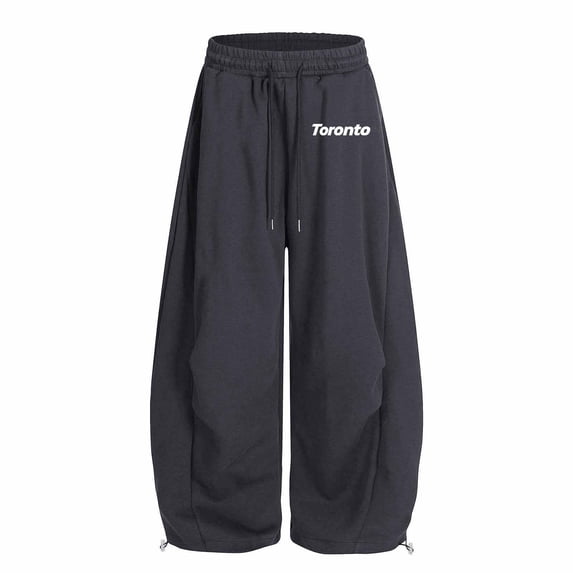 CONZONE Sweatpants for Little Girls Wide Leg Girls Baggy Pants Elastic Waist Drawstring Letter Graphic Fall Trousers with Pockets Size 6-7 Years