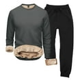 thumbnail image 1 of CONZONE Thermal Underwear for Men Casual Men's Thermal Underwear Sets Solid Color Base Layer Tops Pants 2Pcs Outfit Set for Men Warm Winter Athletic Track Suit Outfits, 1 of 2