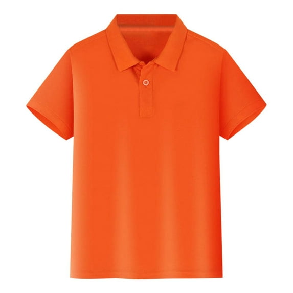 CONZONE Toddler Baby Boys Polo Shirts Casual Solid Color Short Sleeve Buttons Tee Shirt for Boys Lapel Lightweight Loose Fit Kids Spring Summer Tops