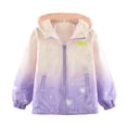 thumbnail image 1 of CONZONE Toddler Baby Girls Jackets Lightweight Windproof Jacket for Girl Gradient Color Zip Up Fall Outerwear With Pocket, 1 of 9