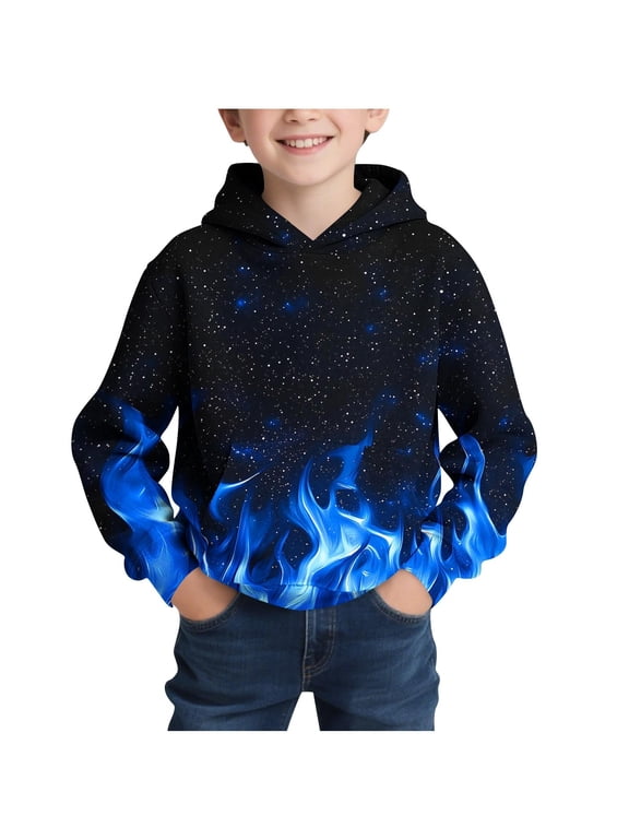 Toddler Boys Hoodies Graphic Hooded Sweatshirts Fall Winter Pullover Boys Clothes Size 4-5 Years
