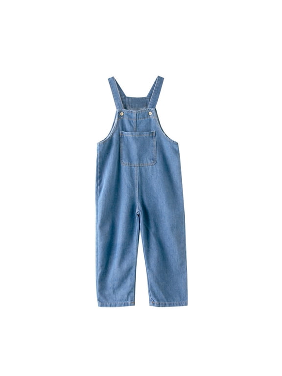 Toddler Boys School Denim Overalls Adjustable Straps Jumpsuit for Kids Casual Romper for Boys
