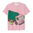thumbnail image 1 of CONZONE Toddler Boys T Shirts Cartoon Print Crew Neck Short Sleeved Summer Loose Fit Fashion Comfort Tops Pink Size 4-5 Years, 1 of 4