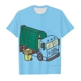 thumbnail image 1 of CONZONE Toddler Boys T Shirts Cartoon Print Crew Neck Short Sleeved Summer Loose Fit Fashion Comfort Tops Sky Blue Size 6-7 Years, 1 of 4