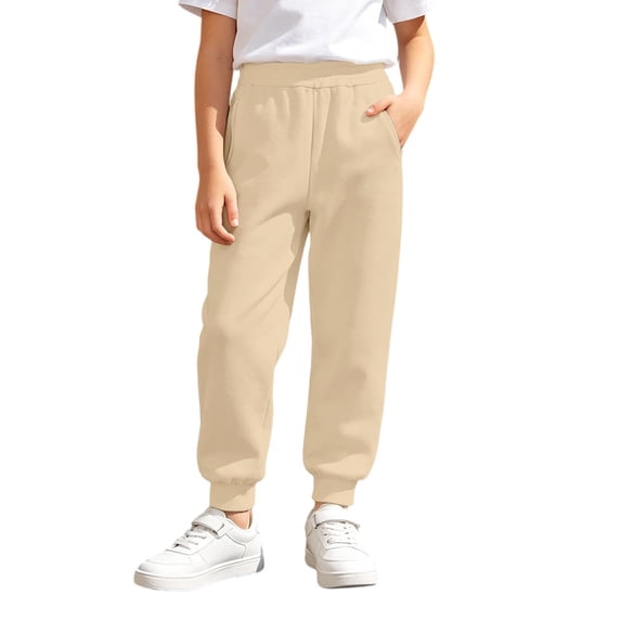 CONZONE Toddler Girls Baggy Sweatpans Wide Leg Jogger Pants for Girls Elastic Waist Cozy Fall Sports Trousers with Pockets Size 3-4 Years