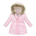 thumbnail image 1 of CONZONE Toddler Girls Padded Jacket Thick Warm Thermal Puffer Jacket Coat for Girl Solid Color Zip Up Winter Outerwear With Pocket, 1 of 3