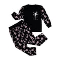 thumbnail image 1 of CONZONE Toddler Girls Pajama Set Long Sleeve Crew Neck Tops and Pants Ballet Print Soft Sleepwear 2 Piece Pjs Set Size 2-3 Years, 1 of 3