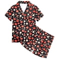 thumbnail image 1 of CONZONE Toddler Girls Pajama Set Short Sleeve Button Down Shirt and Shorts Floral Print Soft Sleepwear 2 Piece Pjs Set Size 2-3 Years, 1 of 4