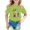 thumbnail image 1 of CONZONE Toddler Girls Short Sleeve Tshirts Cartoon Graphic Tee Shirt for Girls Crew Neck Soft Loose Childrens Spring Tops, 1 of 4