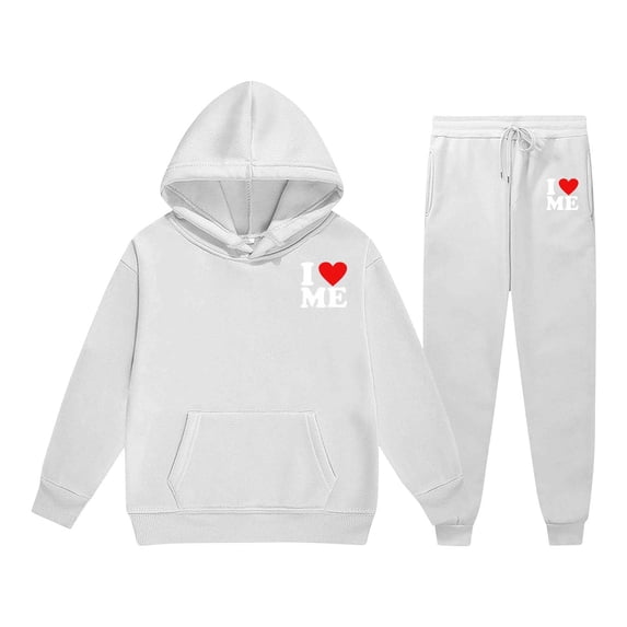 CONZONE Toddler Girls Sweatsuits Fall Winter 2 Piece Set Long Sleeve Letter Graphic Hoodies and Sweatpants Casual Girls Outfits Size 3-4 Years