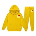 thumbnail image 1 of CONZONE Toddler Girls Sweatsuits Fall Winter 2 Piece Set Long Sleeve Letter Graphic Hoodies and Sweatpants Casual Girls Outfits Size 4-5 Years, 1 of 4