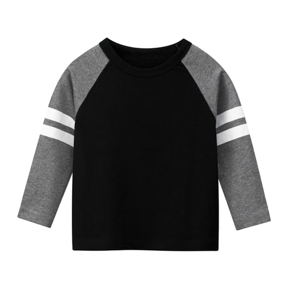 CONZONE Toddler Boys T Shirts Patchwork Color Long Sleeve Tee Shirt for Boys Crew Neck Lightweight Loose Fit Kids Spring Summer Tops