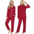 thumbnail image 1 of CONZONE Valentines Matching Pajamas For Couples 2 Peice Couple Matching Pjs Set Valentine'S Day Love Heart Embroidery Long Sleeve Sleepwear Tops Pants Warm Cozy Sleepwear Loungewear Sets (Women), 1 of 5