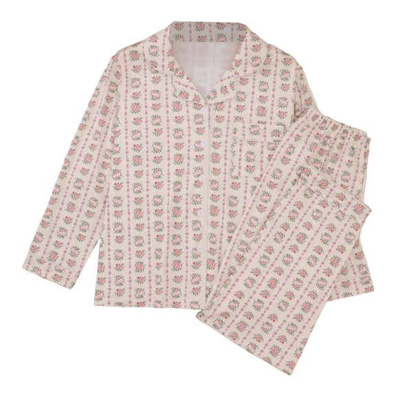 CONZONE Valentines Pajamas for Women Set 2 Peice Pjs Set for Women Valentine'S Day Bowknot Print Long Sleeve Sleepwear Tops Pants Warm Cozy Sleepwear Loungewear Sets