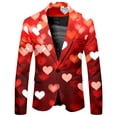 thumbnail image 1 of CONZONE Valentines Suit Jacket for Men Casual Men's Blazer Valentine's Day Love Heart Graphic One Button Elegant Slim Fit Dress Jacket for Performance,Prom,Wedding, 1 of 4