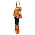 thumbnail image 1 of CONZONE Womens 70S Disco Dress Up Fashion Graphic Tops Flared Pants Hippie Clothes Set Funny Stage Party Performance Outfits, 1 of 8