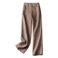 thumbnail image 1 of CONZONE Womens Linen Pants Straight Leg Baggy Pants for Women High Waist Fall Trousers with Pockets, 1 of 3