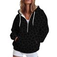 thumbnail image 1 of CONZONE Womens Oversized Hoodies Long Sleeve Zip Up Leopard Hooded Sweatshirts for Women Drawstring Fall Winter Pullover Tops with Pocket, 1 of 4