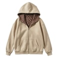 thumbnail image 1 of CONZONE Womens Oversized Polka Dot Hoodies Long Sleeve Zip Up Hooded Sweatshirts for Women Drawstring Fall Winter Pullover Tops with Pocket, 1 of 5