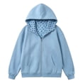 thumbnail image 1 of CONZONE Womens Oversized Polka Dot Hoodies Long Sleeve Zip Up Hooded Sweatshirts for Women Drawstring Fall Winter Pullover Tops with Pocket, 1 of 6
