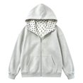 thumbnail image 1 of CONZONE Womens Oversized Polka Dot Hoodies Long Sleeve Zip Up Hooded Sweatshirts for Women Drawstring Fall Winter Pullover Tops with Pocket, 1 of 5