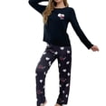 thumbnail image 1 of CONZONE Womens Pajamas Sets 2 Peice Pjs Set Long Sleeve Sleepwear Tops Long Pants Love Heart Graphic Soft Fall Winter Nightwear Loungewear for Lady, 1 of 6