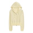 thumbnail image 1 of CONZONE Womens Polka Dot Hoodies Long Sleeve Zip Up Hooded Sweatshirts for Women Trendy Fall Winter Pullover Tops, 1 of 9